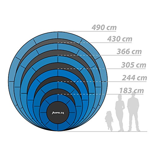 Ampel 24 Outdoor Trampolin 366 cm grün komplett mit außenliegendem Netz, Stabilitätsring, 8 gepolsterten Stangen, Belastbarkeit 160 kg - 8